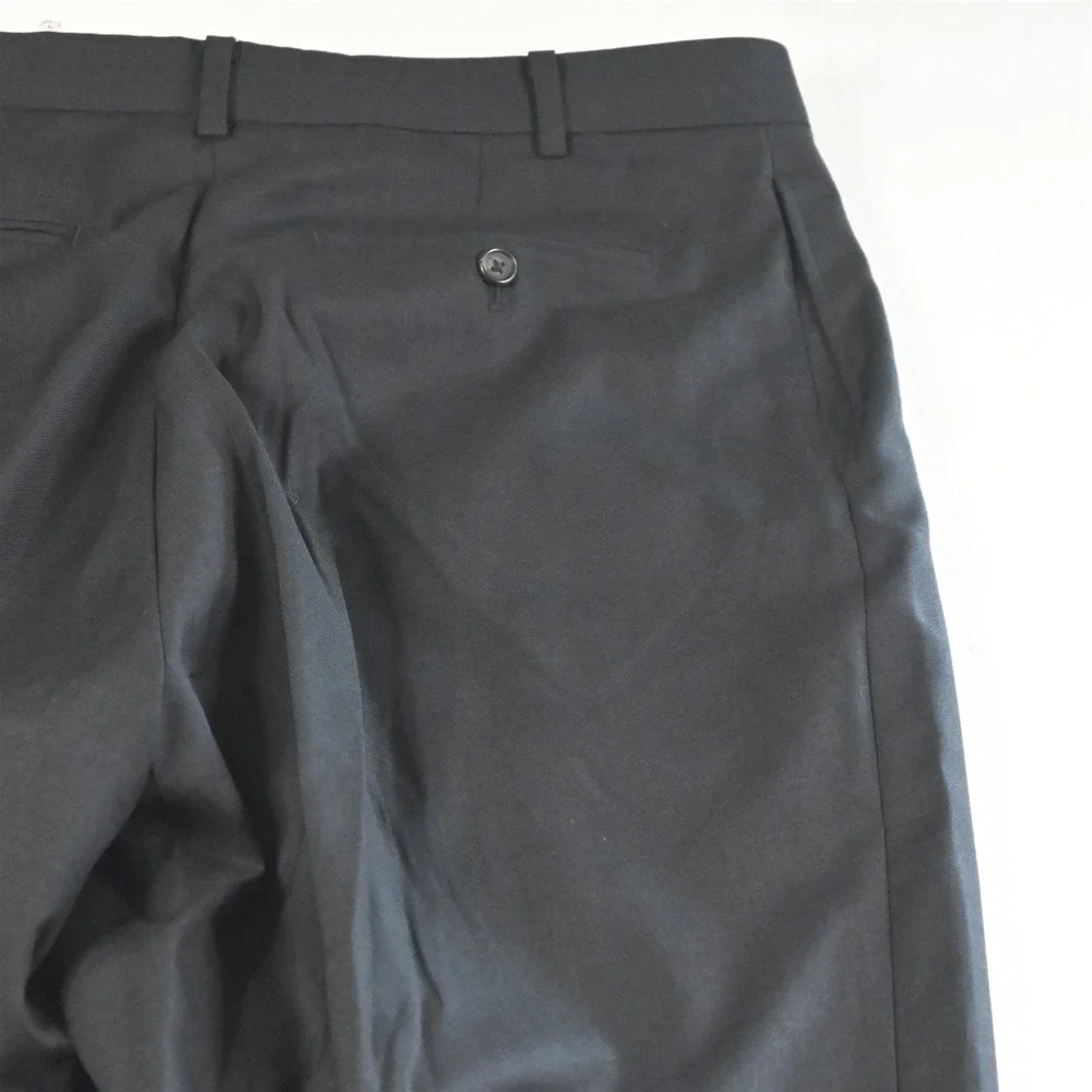 Ralph Lauren 48L 38x36‎ Charcoal Gray 100% Wool Double Breasted Mens Suit